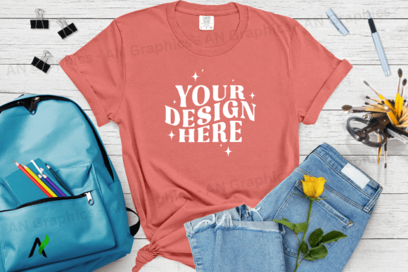 Comfort Colors 1717 Mockup - 009: A Professional Tool for T-Shirt Design Showcases