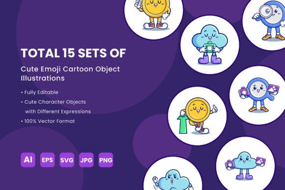 Cute Emoji Cartoon Object Illustration