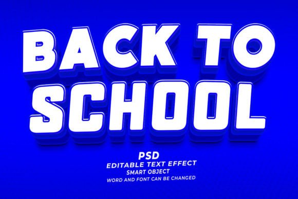 School PSD 3D Editable Text Effect