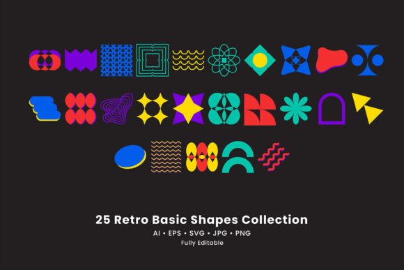 Unlocking Creativity with Retro Basic Shapes Object Illustration